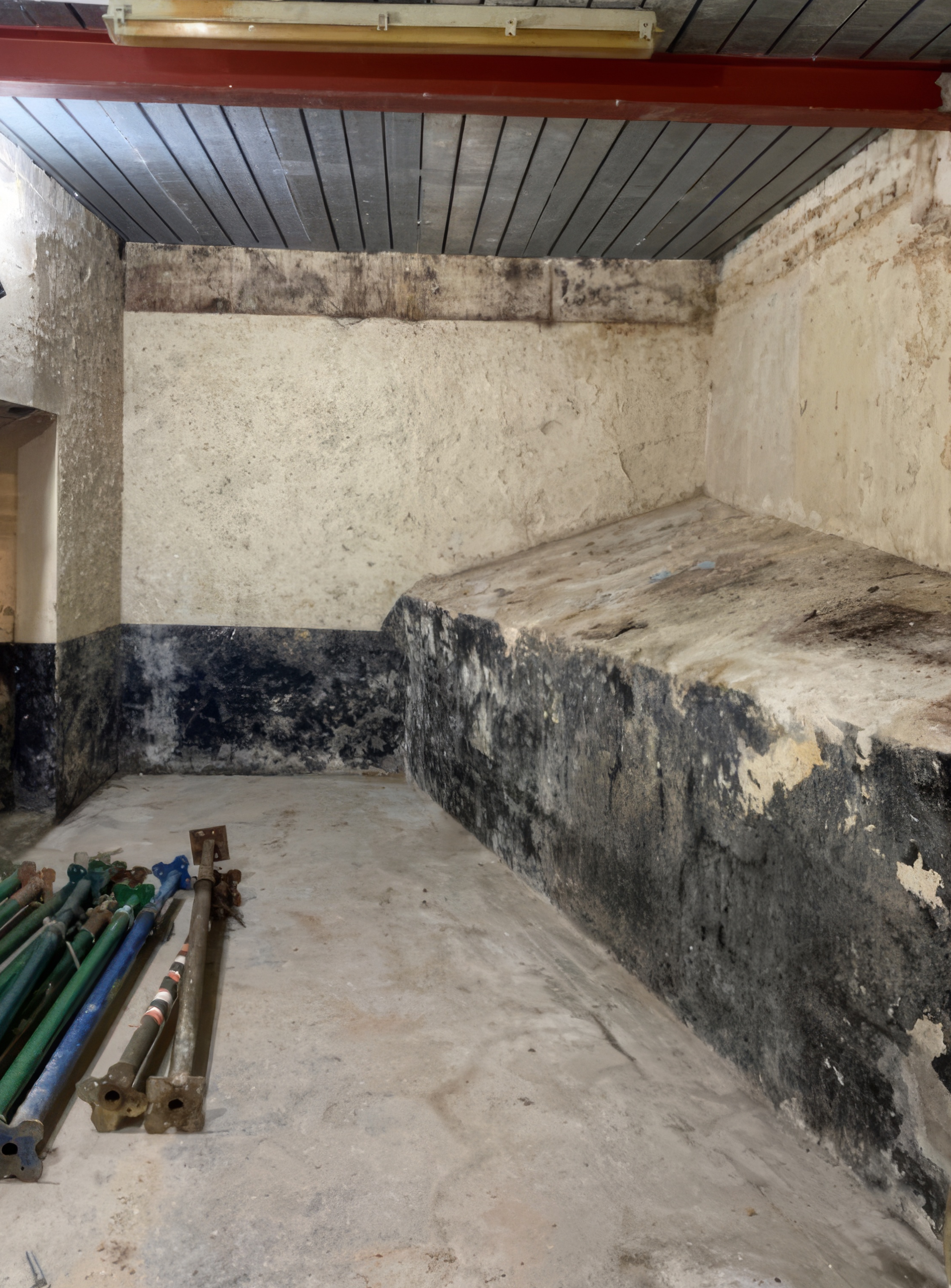 Basement vault at The Royal Bell, Bromley, before waterproofing works
